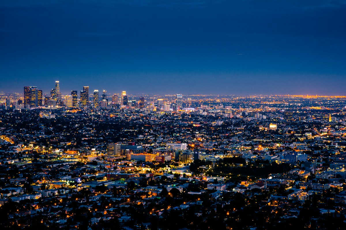 Los Angeles downtown at dusk